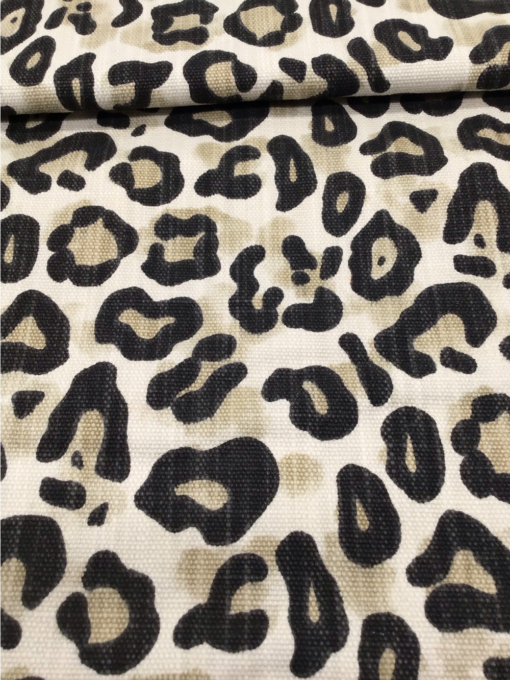 Leopard Print fabric 36x45 Black and Tan. Great for bag making, or sewing crafts